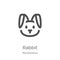 rabbit icon vector from miscellaneous collection. Thin line rabbit outline icon vector illustration. Outline, thin line rabbit