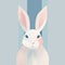 Rabbit illustration, minimalist, pastel colors