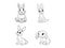 Rabbit Illustrations in Outline Style