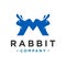 Rabbit letter M logo design