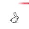 Rabbit line vector icon.