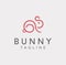 Rabbit Logo Line Art Icon Design Template. Cute bunny symbol farm animals. Pet animal concept. Unique Animal Logo Monoline