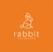 Rabbit Logo Line Art Icon Design Template. Cute bunny symbol farm animals. Pet animal concept. Unique Animal Logo Monoline