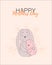 Rabbit mom and baby hug. Coloring book with bunnies. Print out little rabbits. Beloved mother. Mother`s day card