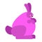 Rabbit monster Radioactive. Large purple bunny radiation