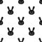 Rabbit muzzle icon in black style isolated on white background. Animal muzzle symbol stock vector illustration.