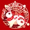 Rabbit New Year\\\'s card Japanese pattern background . (Chinese translation : Happy New Year) Generative AI