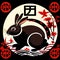 Rabbit New Year\\\'s card Japanese zodiac symbol of the year AI generated