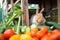 a rabbit nibbling on a carrot inside its hutch