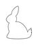 Rabbit outline. Easter bunny clipart. Vector illustration isolated on white background. Coloring book for children