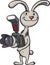 Rabbit photographer standing with camera