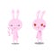 Rabbit pink Giggle and Angry