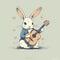 Rabbit plays the guitar