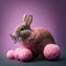 Rabbit on a purple background. Generative AI