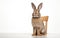 A Rabbit\'s Regal Repose on a Dining Chair  on Transparent Background. Generative AI