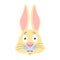 Rabbit scared OMG avatar. Hare Oh my God emoji. Frightened Animal. Vector illustration