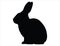 Rabbit silhouette vector art white background