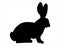 Rabbit silhouette vector art white background