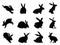 Rabbit silhouettes