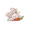 The rabbit sleeps with carrots illustration