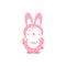 Rabbit smiles cartoon cute character pink pastels falt design is