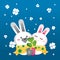 Rabbit in snowy day