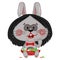 A rabbit in a suit. Happy Halloween. Billy doll saw vector illustration doll halloween costume character