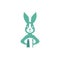 Rabbit with a toothbrush and a tube of toothpaste. Logo.Illustration.