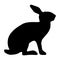 Rabbit vector illustration profile side black silhouette