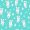 Rabbit in winter, seamless pattern, Happy easter egg, background texture cute baby cartoon seasonal holiday, vector illustration