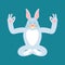 Rabbit yoga. Hare yogi isolated. Animal Relaxation and meditation. Vector illustration