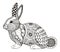 Rabbit zentangle stylized
