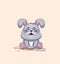 Rabbit3 Emoji character cartoon Gray leveret crying, lot of tears sticker emoticon