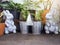 Rabbits Bunny Sculpture Plant pots Outdoor Garden decoration