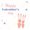 Rabbits in love. Enamored funny rabbits on a date. Greeting card for St Valentines Day