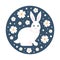 Rabbits, spring flowers. Easter. Symbol of Chinese New Year 2023. Bright vector antimalistic illustration. Asian Sakura