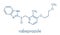 Rabeprazole gastric ulcer drug molecule proton pump inhibitor. Skeletal formula.