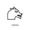 Rabies icon. Trendy modern flat linear vector Rabies icon on white background from thin line Diseases collection
