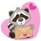 Raccon with envelope
