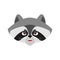 Raccoon angry emoji. Racoon evil emotions avatar. Coon aggressive. Vector illustration