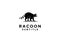 Raccoon black logo icon designs  illustration silhouette