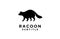 Raccoon black logo icon designs  illustration silhouette