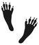Raccoon black track. Animal feet mark logo