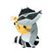Raccoon Burglar with Striped Tail Wearing Mask Embracing Sack with Money Vector Illustration