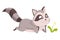 Raccoon character emotion. Funny wild coon pose or cute mammal animal, cartoon vector. Character emoji design isolated