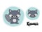 Raccoon character kawaii style isolated icon design
