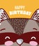 Raccoon happy birthday card