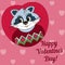 Raccoon. Happy Valentine\'s Day!