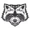 raccoon head design lineart. Farm Animal. raccoon logos or icons. vector illustration