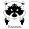 Raccoon head and traces - raccoon icon